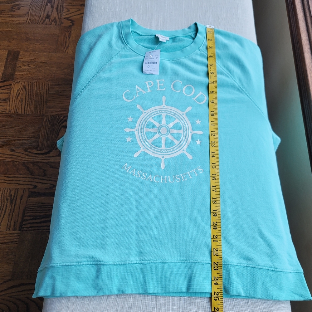 New! J. Crew sz XL X-Large Cape Cod Aqua Blue Pullover Sweatshirt NWT - Picture 7 of 10
